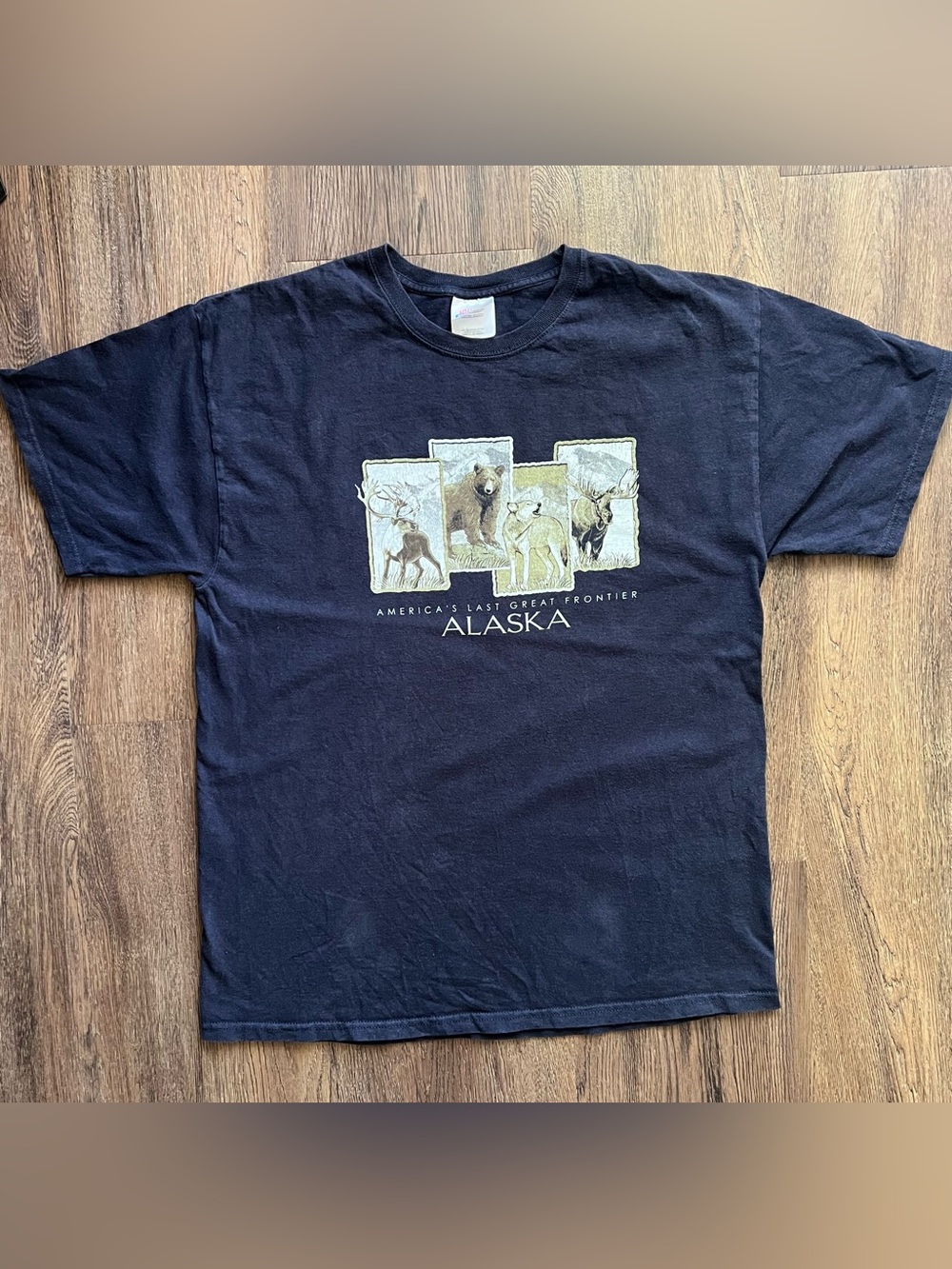 Vintage Hanes Alaska Wildlife Graphic T-Shirt Size L